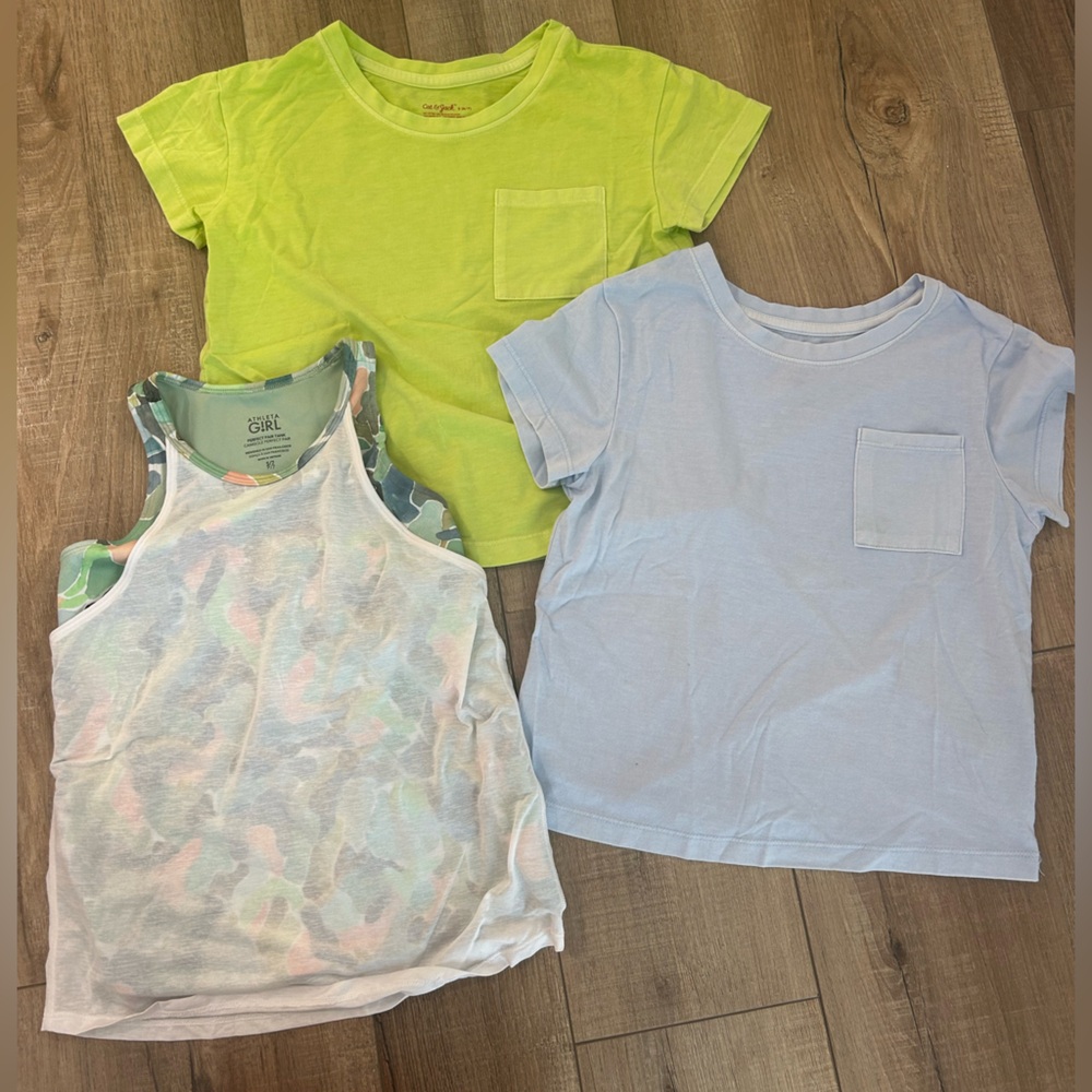 Cat & Jack Tees and Athleta girls tank size small (6/7)